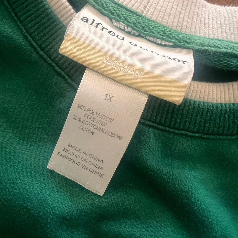 Alfred Dunner Women's Classics Apple Tree Top Green Embroidered Dress‎ 1X - Picture 8 of 9